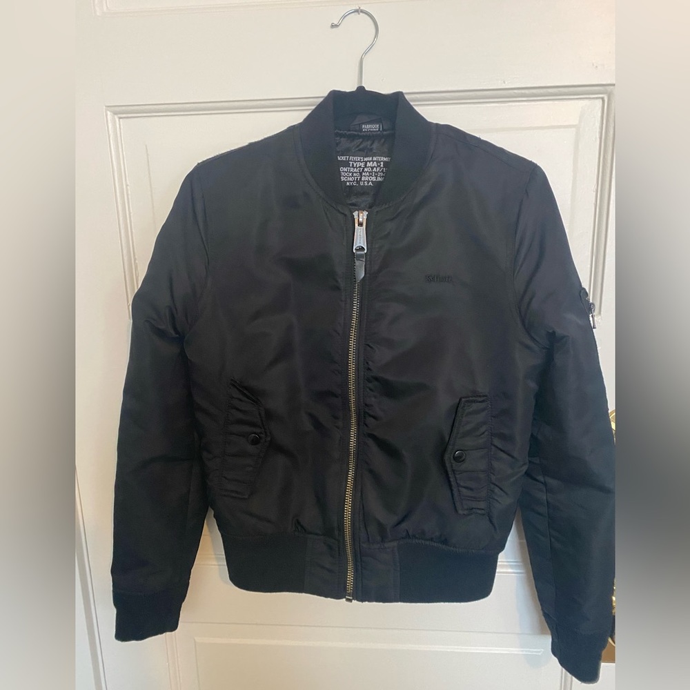 Schott Bros NYC Bomber Jacket Womans Black